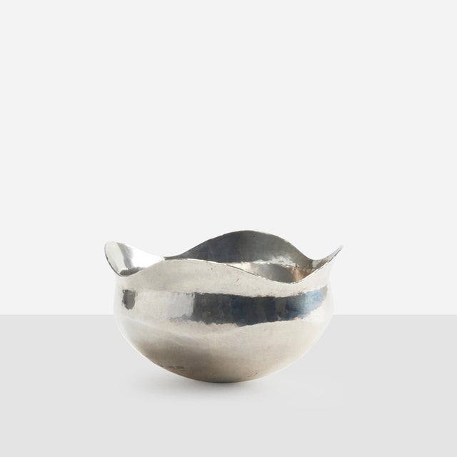 Description Sterling Silver Hammered Bowl by Jan Lundgren Sweden, 2001 Sterling silver bowl by Jan Lundgren. Hand-hammered...