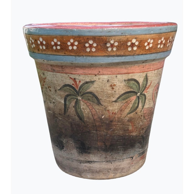 Vintage Tonala Mexico Ceramic Large Planter Pot For Sale - Image 4 of 12