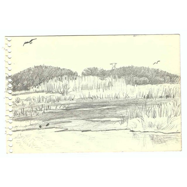 Traditional 1970s Robert Angeloch Diptych Landscape Drawing For Sale - Image 3 of 4