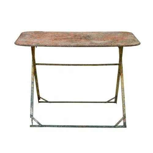 Metal Early 20th Century Folding Garden Table, 1920s For Sale - Image 7 of 9