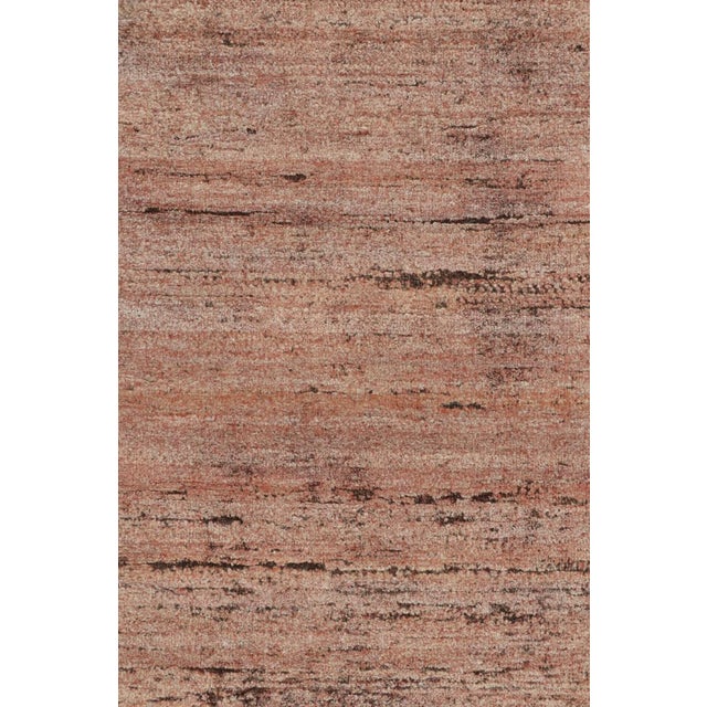 Rug & Kilim’s Modern Textural Rug With Peach Pink and Beige Tones and Striae For Sale In New York - Image 6 of 8