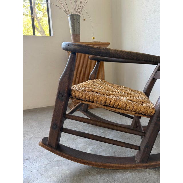 Brown Antique French Rocking Chair, 1900s For Sale - Image 8 of 18