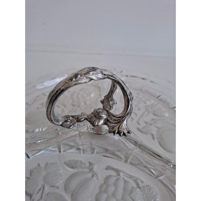 Art Deco Pressed Glass Divided Serving Dish with Alpaca Handle, 1930 For Sale - Image 17 of 18