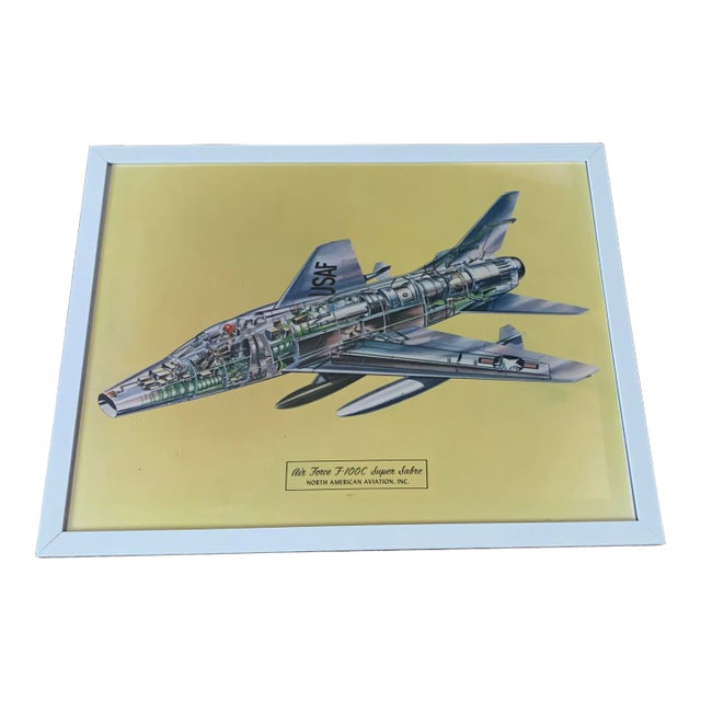 Vintage Air Force F-100c Usaf Framed Print For Sale