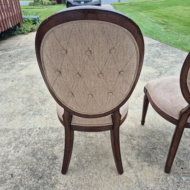Hooker Furniture Oversized Louis XVI Tufted Oval Back Side Chairs, a Pair For Sale - Image 9 of 12