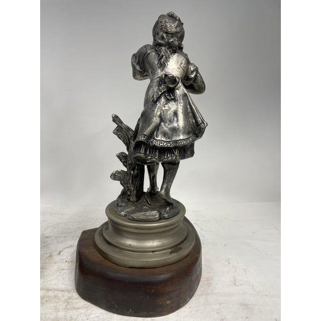 Statues of Children Playing, 1920s, Metal, Set of 2 For Sale - Image 12 of 16