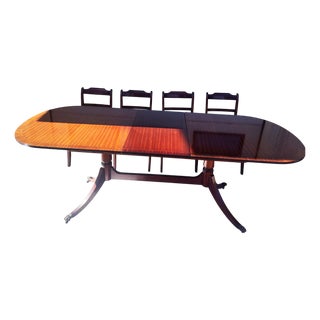 English Extendable Dining Table and Chairs from Graves & Thomas, 1960s, Set of 5 For Sale