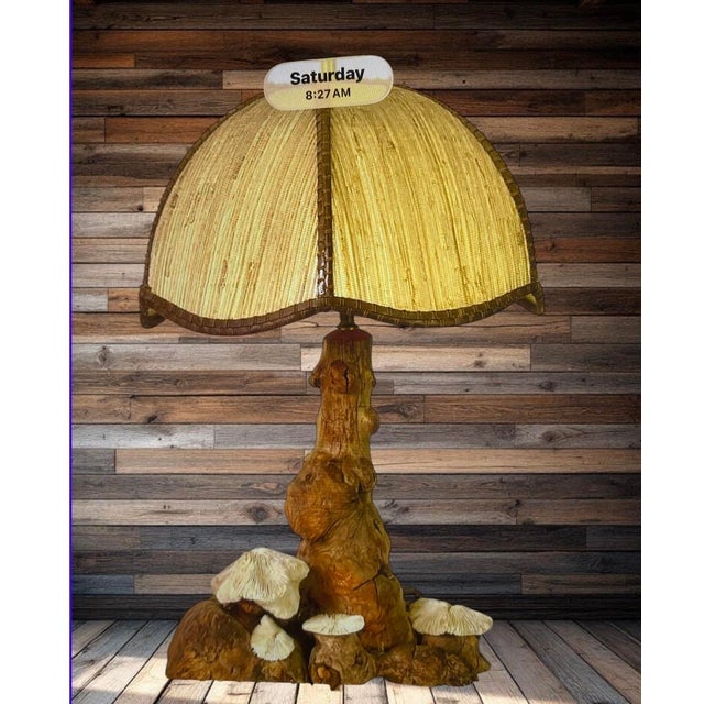 unique, one of a kind, handmade, folk, art, rustic country, wood tree form lamp Hardwood pieces of Burlwood designed to...