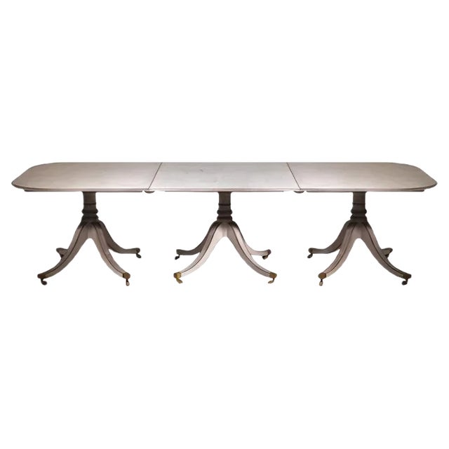 European Three-Pillar Table with Bronze Feet, 19th-Century For Sale