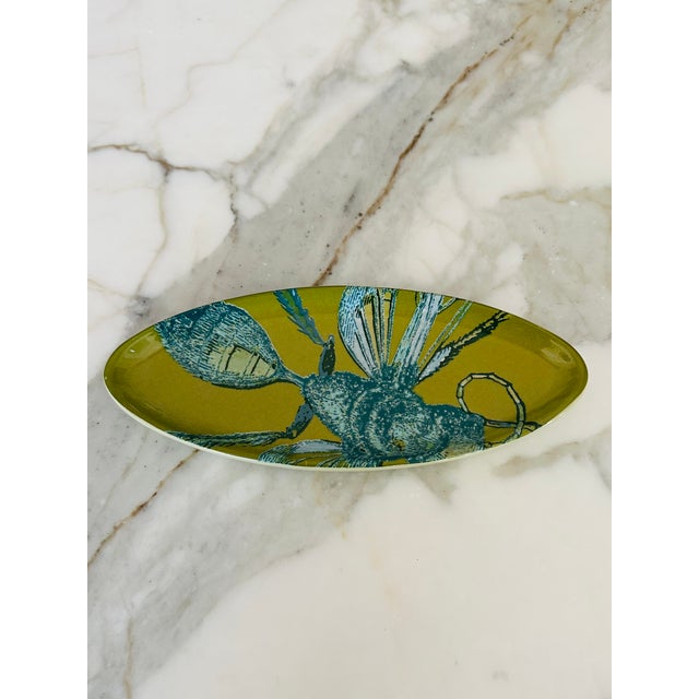 1990s Vintage Oval Ceramic Trinket Tray With Insect For Sale - Image 5 of 9