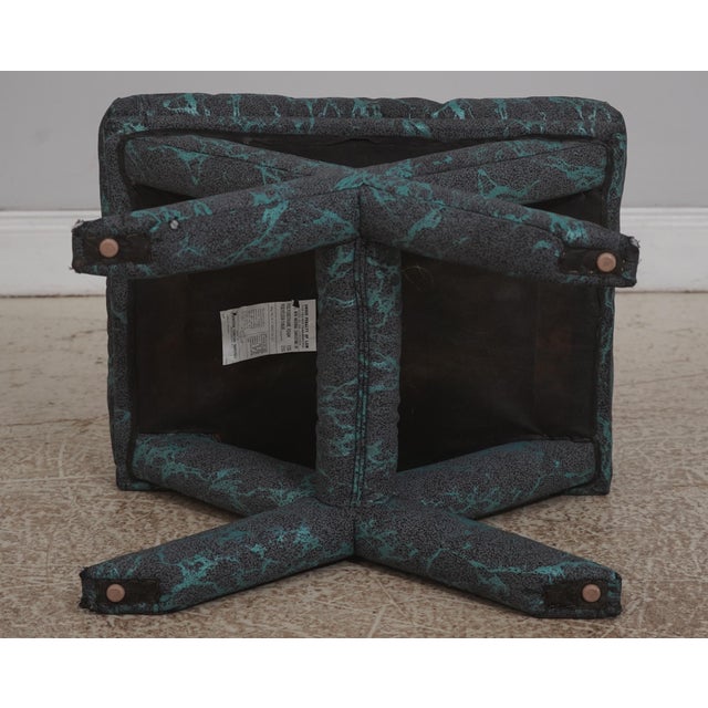 Pair of Designer Blue & Gray Upholstered Benches or Stools For Sale - Image 16 of 18