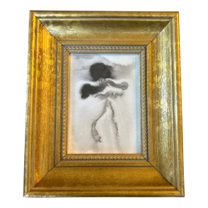 Contemporary Abstract Dancing Figure Black Ink Watercolor Painting