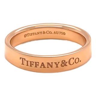 Tiffany & Co. 18ct Yellow Gold Flat Band Ring 4.8g, Size 6.75 For Sale