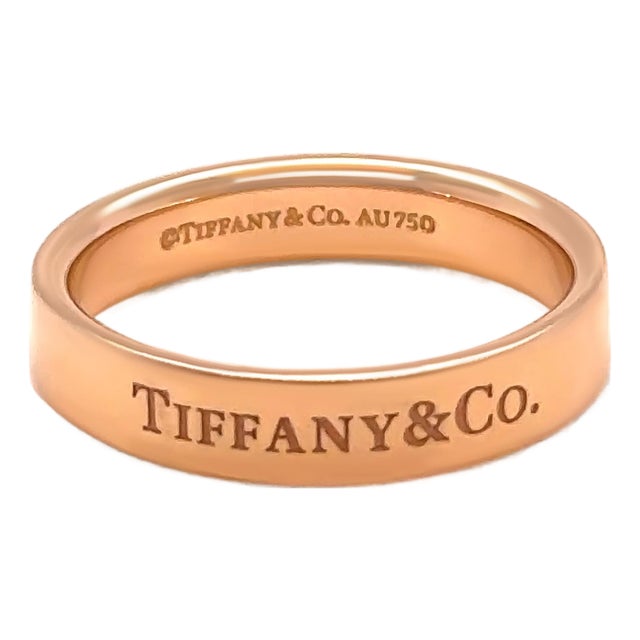 Tiffany & Co. 18ct Yellow Gold Flat Band Ring 4.8g, Size 6.75 For Sale