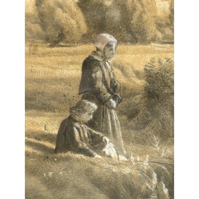 Paper Émile François Michel, Figures by the Water, 1800s, Paper For Sale - Image 7 of 13