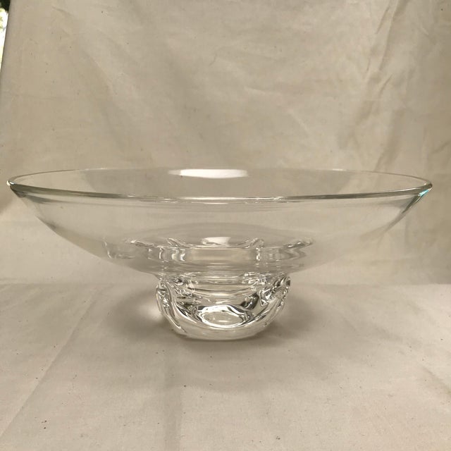 MidCentury Large Crystal Signed Steuben Footed Bowl Chairish