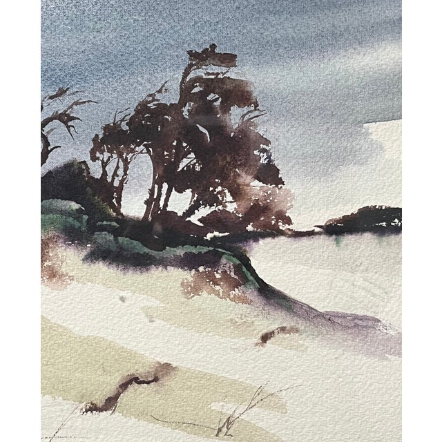 Paint 1960s Sand Dunes Watercolor by E. Andrews For Sale - Image 7 of 7