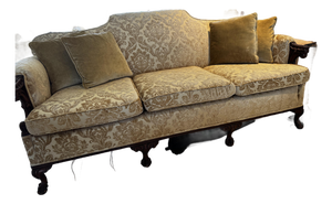 Vintage Chippendale Style Traditional Camelback Sofa