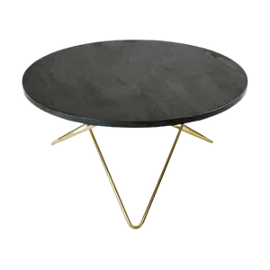 Black Slate and Brass O Table by OxDenmarq