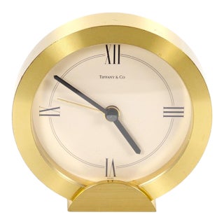 Tiffany & Co. Gilt Bronze and Marble Desk Clock, Circa 1960 For Sale