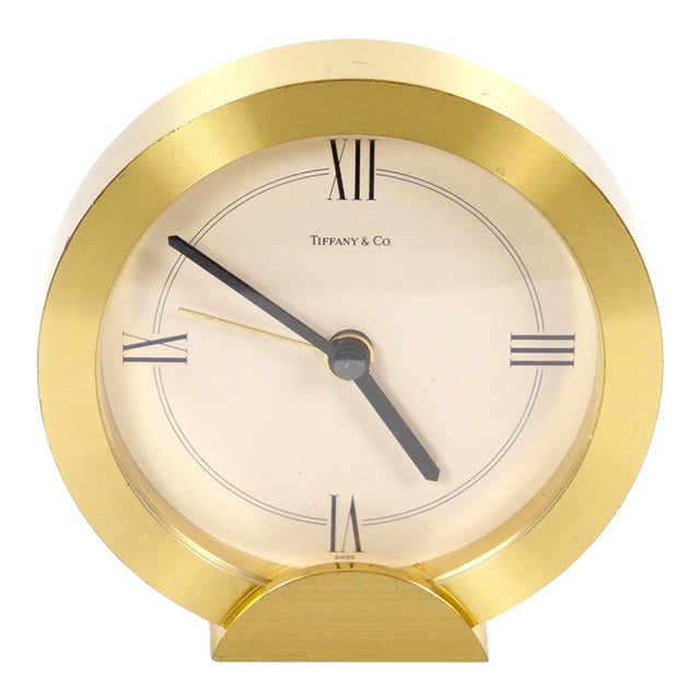 Tiffany & Co. Gilt Bronze and Marble Desk Clock, Circa 1960 For Sale