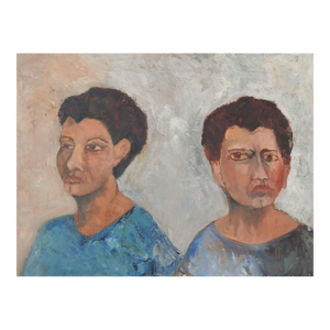 Mid 20th Century Moderist Double Portrait Painting
