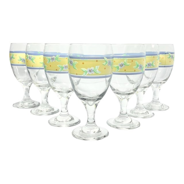 Pfaltzgraff “Summer Breeze” Set of 7 Iced Tea or All Purpose Glasses For Sale