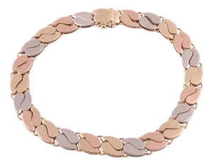 1980s Chimento 18k Tri Color Gold Bracelet