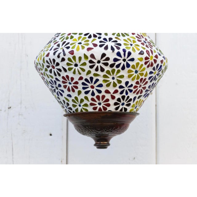 Small Colorful Floral Hanging Lantern For Sale In Los Angeles - Image 6 of 9