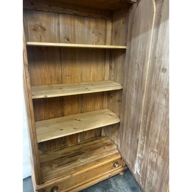 Large French Country Bonnetière in Carved Pine, 1920s For Sale - Image 6 of 11