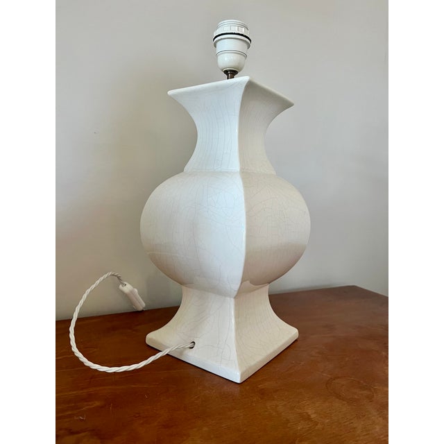 Vintage Crackle Glaze Ceramic Table Lamp, France, 1970s For Sale - Image 12 of 16