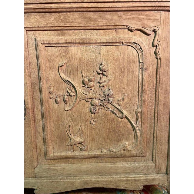 Art Nouveau Oak Two-Part Sideboard For Sale - Image 5 of 9