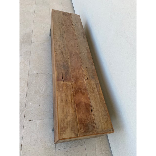 Boho Chic Environment Furniture Cisco Brothers Reclaimed Bench, Attributed For Sale - Image 3 of 4