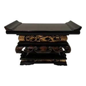 Chinese Laquered Stand With Gilt Decoration