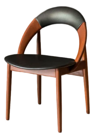Sculptural Solid Teak Danish Modern Hoop Dining Chair by Arne Hovmand-Olsen