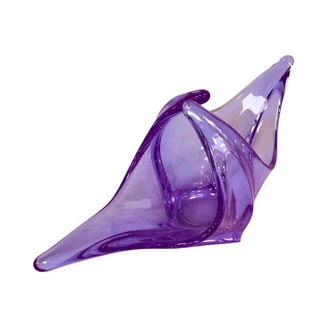 1980s Bowl, Basket, Neodymium Glass, Zelezný Brod Zbs, Designed by M. Klinger, Czechoslovakia, 1980s. For Sale - Image 5 of 11