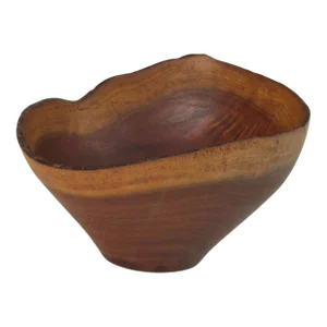 Mid 20th Century Rude Osolnik Style Live Edge Turned Wood Walnut Bowl