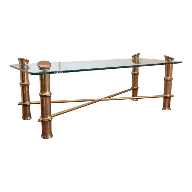 Italian Modern Brass Faux Bamboo Coffee Table Chairish