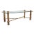 Italian Modern Brass Faux Bamboo Coffee Table For Sale