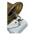 Vintage 3 Light Brass Wall Sconce With Vianne Gas/Electric Shades For Sale