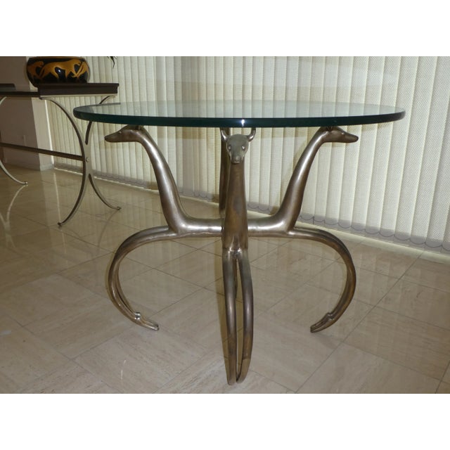 Traditional 1970s Vintage Aluminum Gazelle Table For Sale - Image 3 of 13