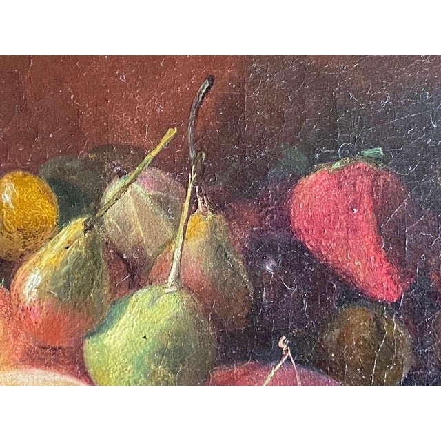 Biedermeier Fruit Still Life, Signed by Leopold Von Stoll, Oil on Canvas, 19th Century. For Sale - Image 4 of 10