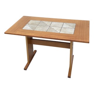 Small Mid-Century Teak and Tile Dining Table from Gangso Mobler For Sale