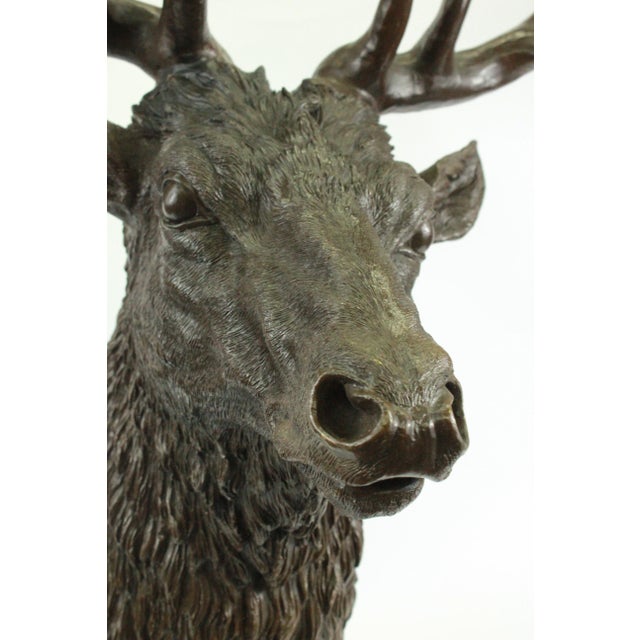 Elk Head Bust Bronze Stag Sculpture Chairish