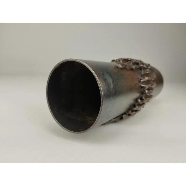 Brown Vintage Brutalist Vase, 1970 For Sale - Image 8 of 10