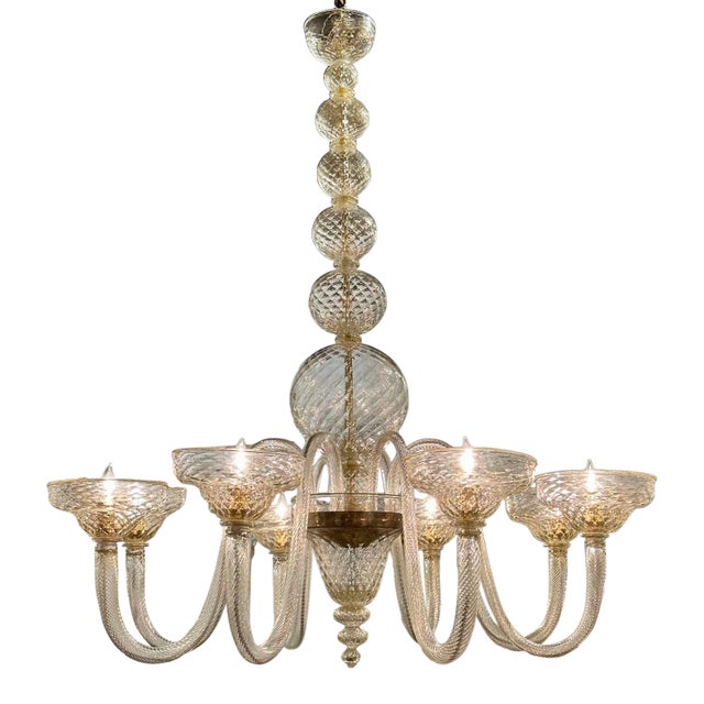 Murano Quilt Glass Ball Form Chandelier For Sale