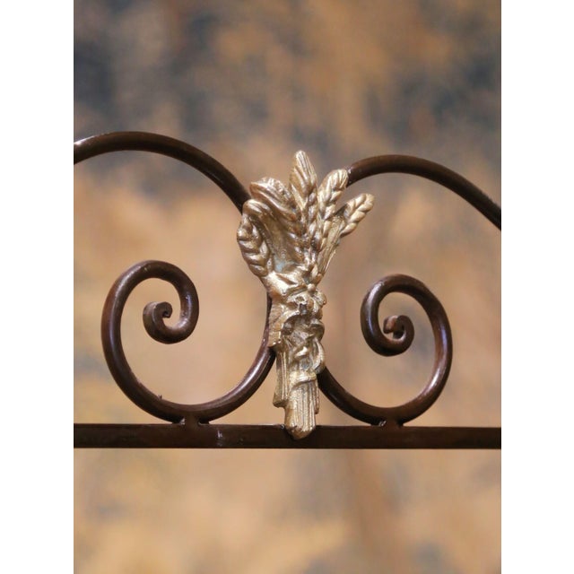 Early 20th C. French Wrought Iron and Brass Baker’s Rack With Glass Shelves For Sale - Image 9 of 13