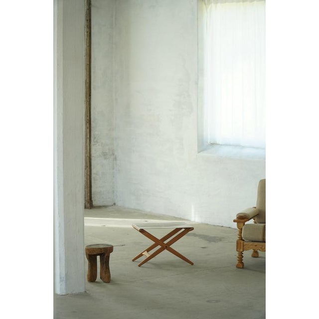 Model 203 Oak Folding Stool by Uno & Östen Kristiansson, 1950s For Sale - Image 12 of 13