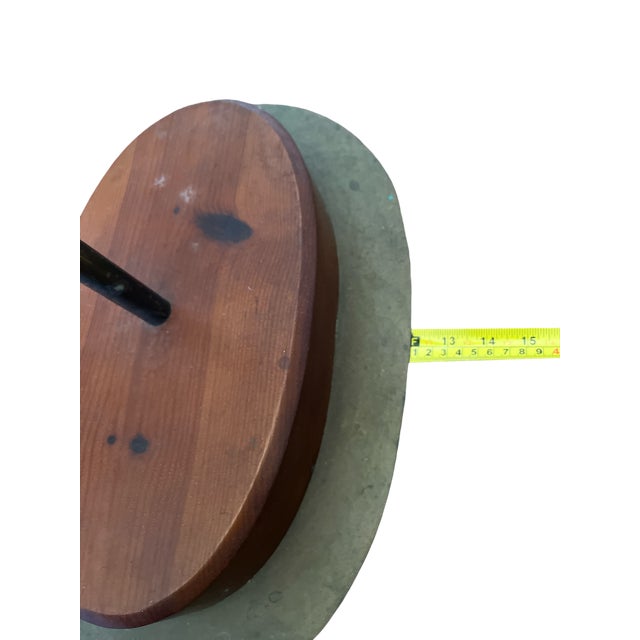 1980s Monumental Hand-Carved Wood Parrot Sculpture on Brass Stand — 58” Tall For Sale - Image 10 of 10