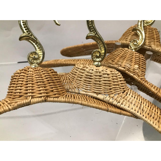 Vintage Rattan Coat Hangers — Set of 4 For Sale - Image 9 of 11